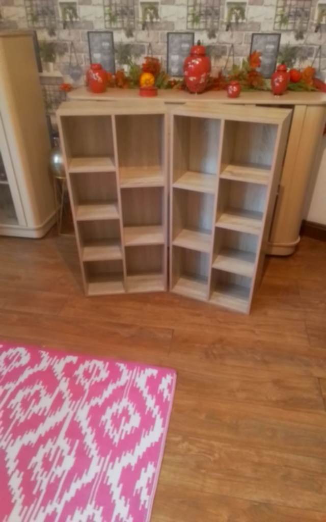 PAIR OF DOUBLE SHELVING UNITS 