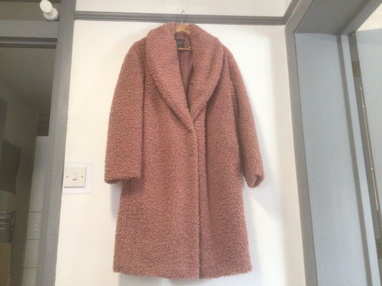 Next Pink Borg Teddy Coat