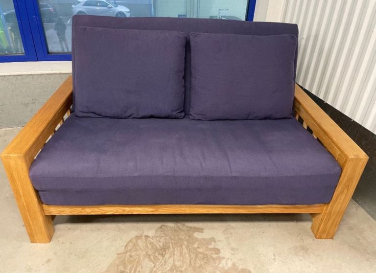 Solid Oak 2 Seater Futon Company Vienna Sofa Bed