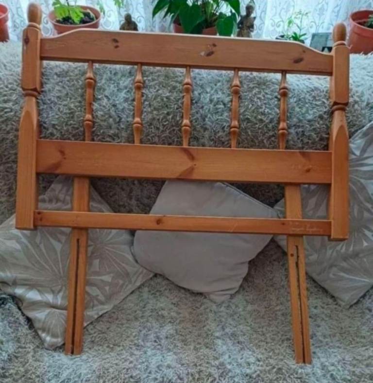 Pine Wooden Headboard - Single Bed Size, Good Condition
