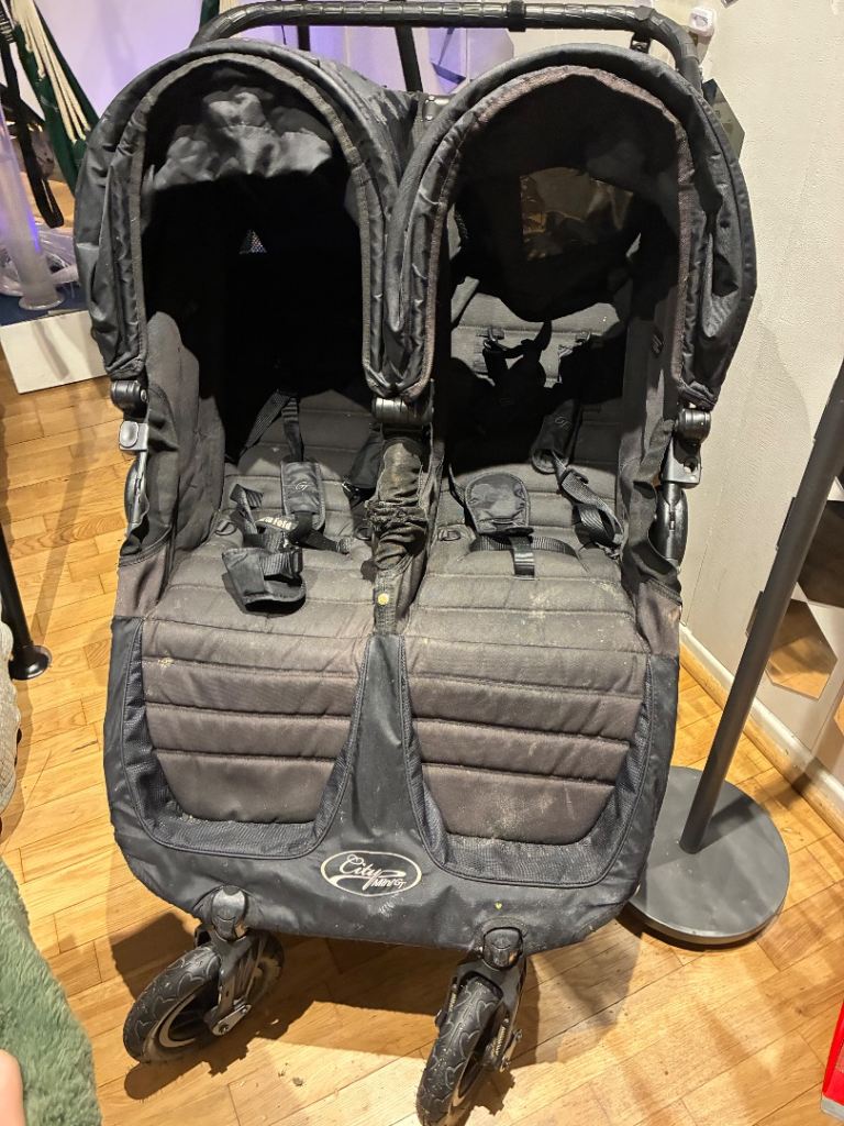 FREE Baby Jogger City Mini Double Pushchair - Black, Fair Condition