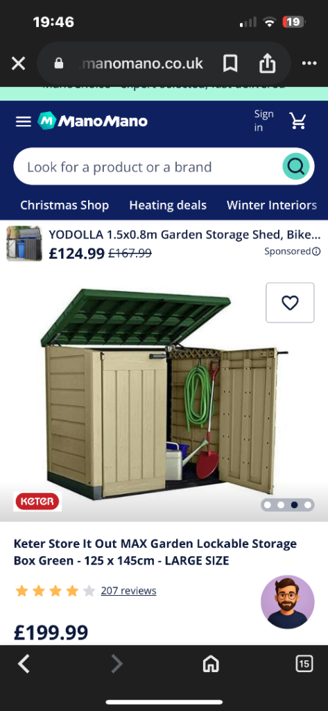 Keter storage shed/ garden storage box