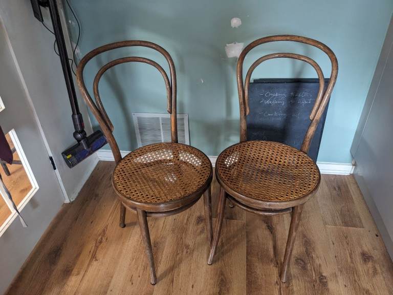 2 Vintage French Bistro Dining Chairs