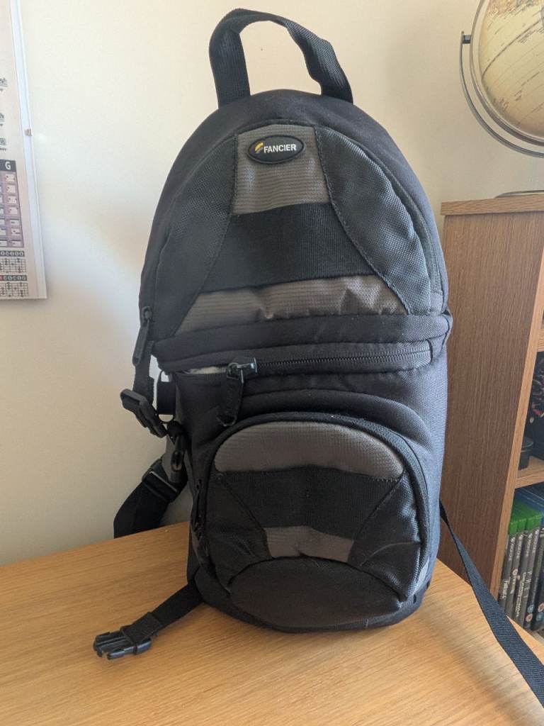 Fancier Camera Sling Bag Backpack – Black/Grey, Good Condition
