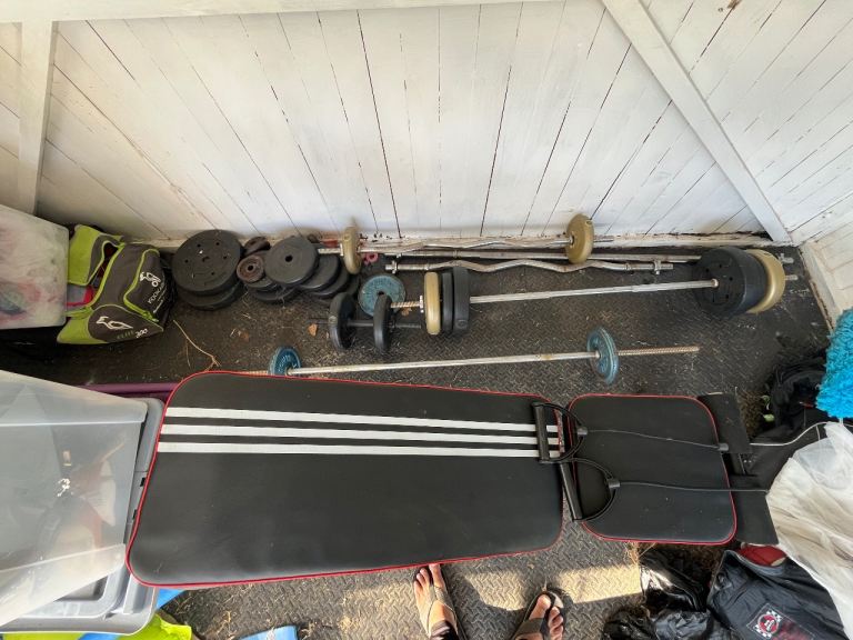 New bench, weights and bar