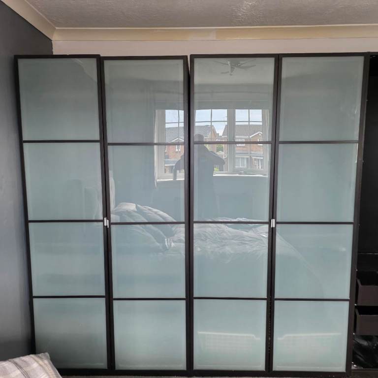 Black and Glass wardrobes  x 2