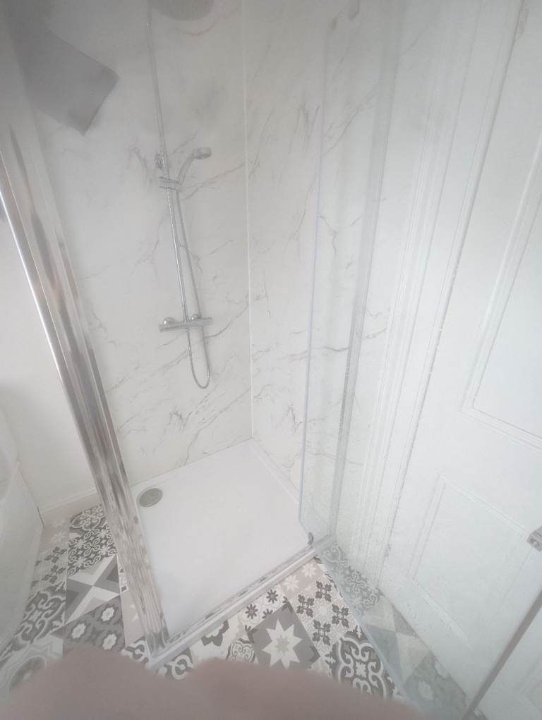Brand new white shower tray