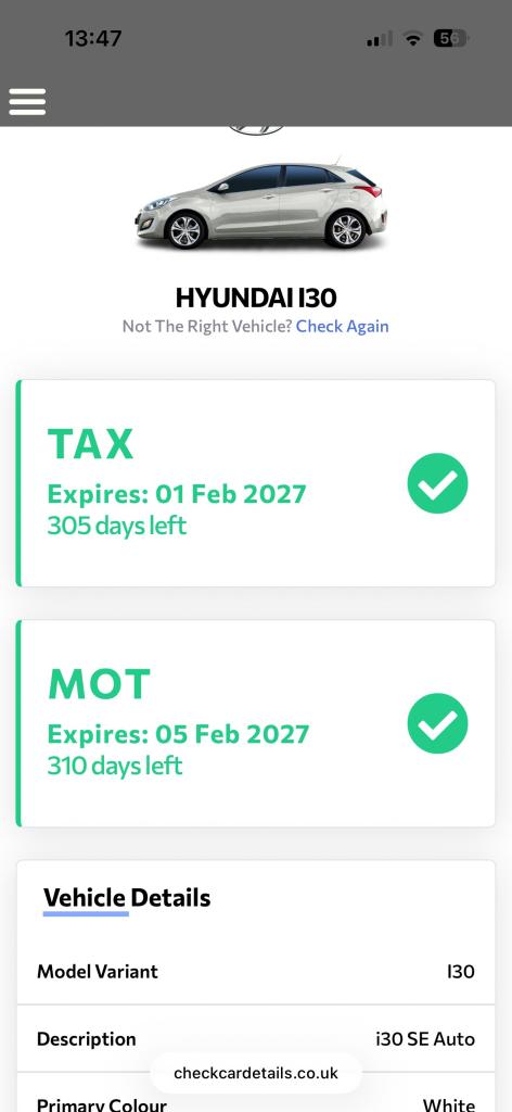 2015 Hyundai i30 1.6 SE 5dr Automatic Ulez Free White  HATCHBACK Petrol Automatic