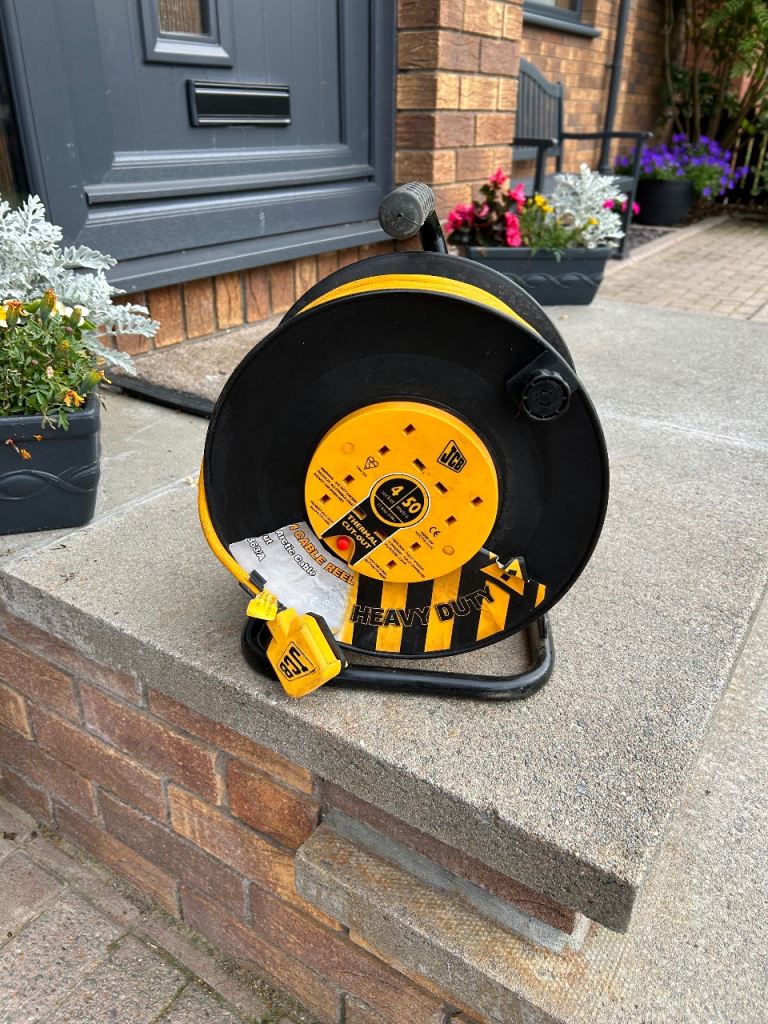JCB Heavy Duty Extension Lead Reel - 50m, Good Condition