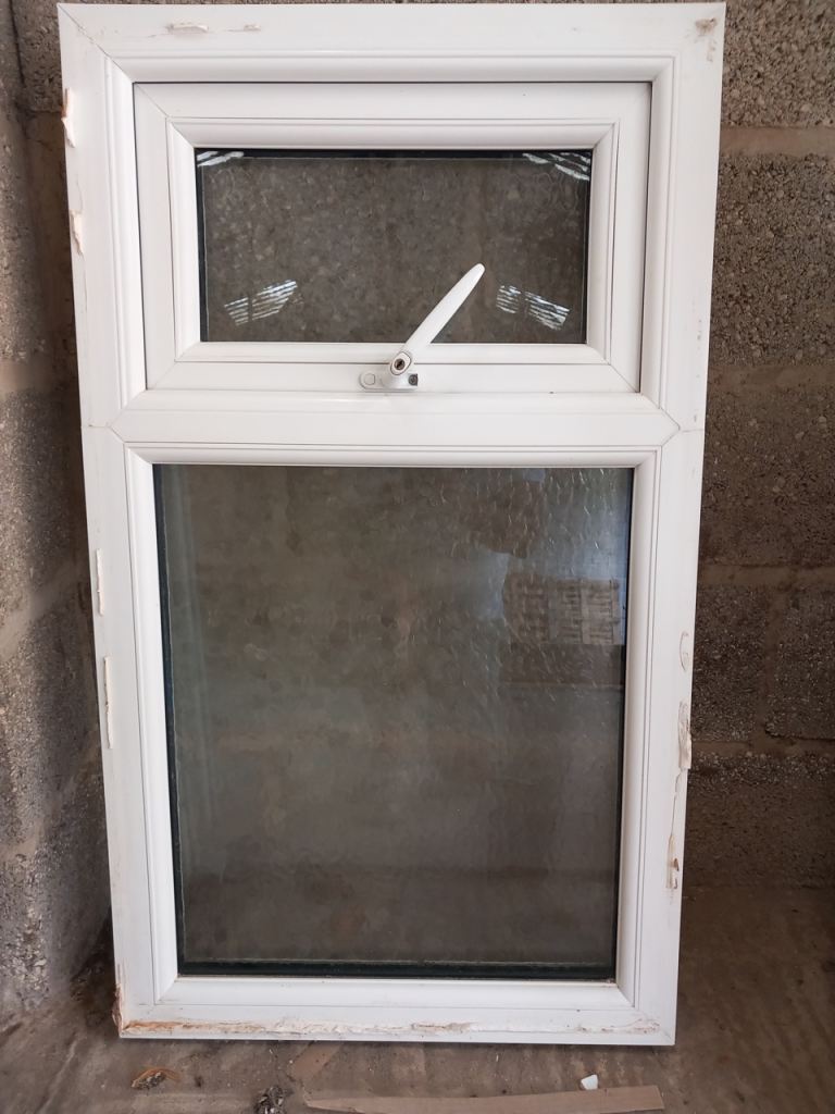 White uPVC Double Glazed Window – Used, Fair Condition