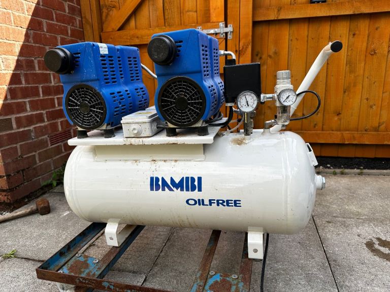 Bambi PT50 Compressor -- Oil Free (50 Litres, 1.5 HP) one motor is working, for parts or spare 