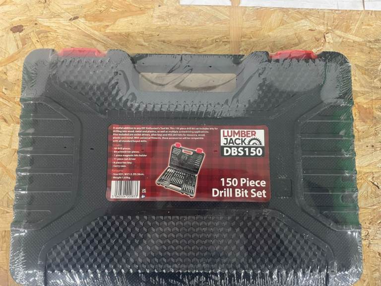 Lumberjack DBS150 150 Piece Drill Bit Set – Brand New Sealed - RRP £20