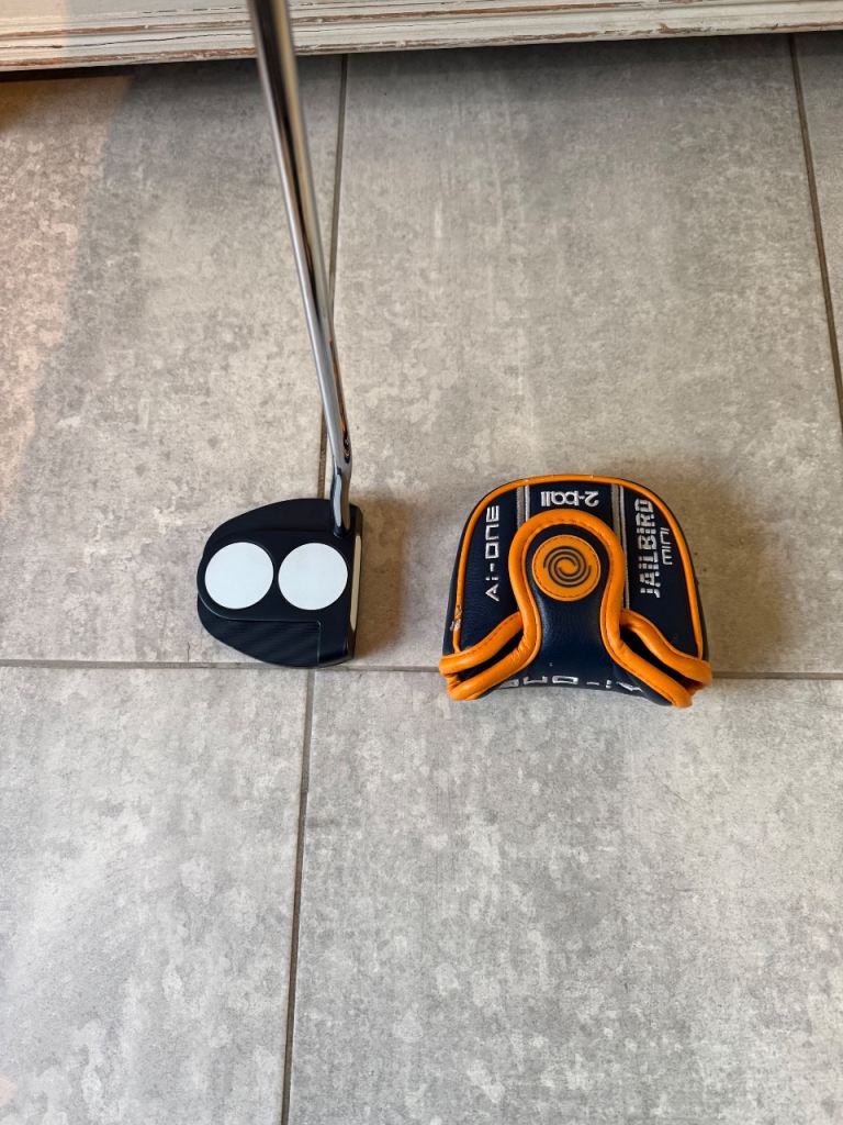 Odyssey Ai-One Jailbird 2-Ball Putter with Headcover - Black and Orange