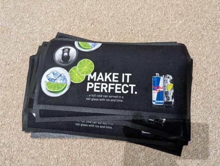 Red Bull bar runners/rubber drip mats