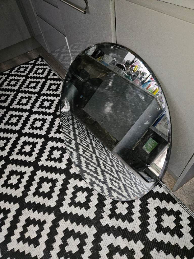 Round Silver Mirror – Good Condition