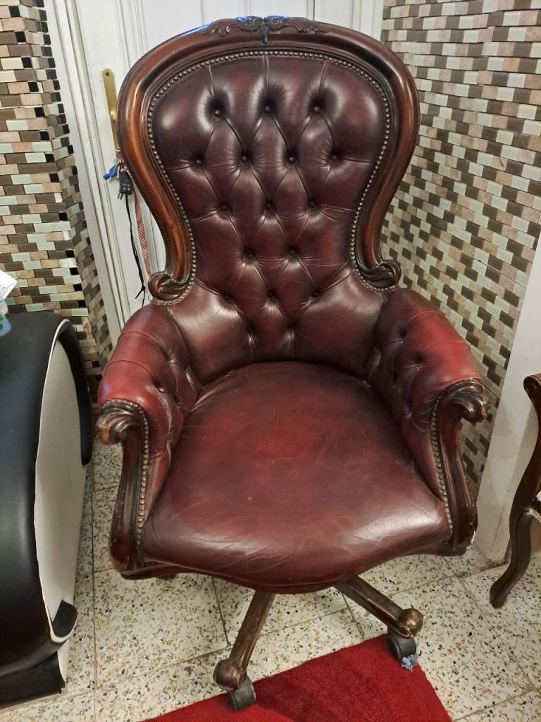 Italian Leather Vintage office chair 
