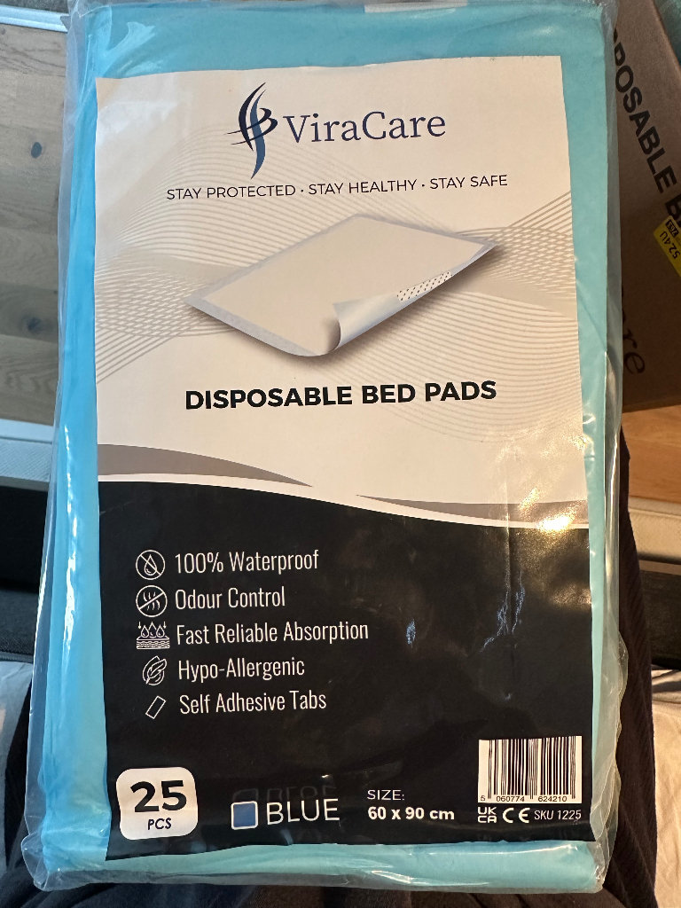 Disposable bed pads 25pcs x 2 packs unopened