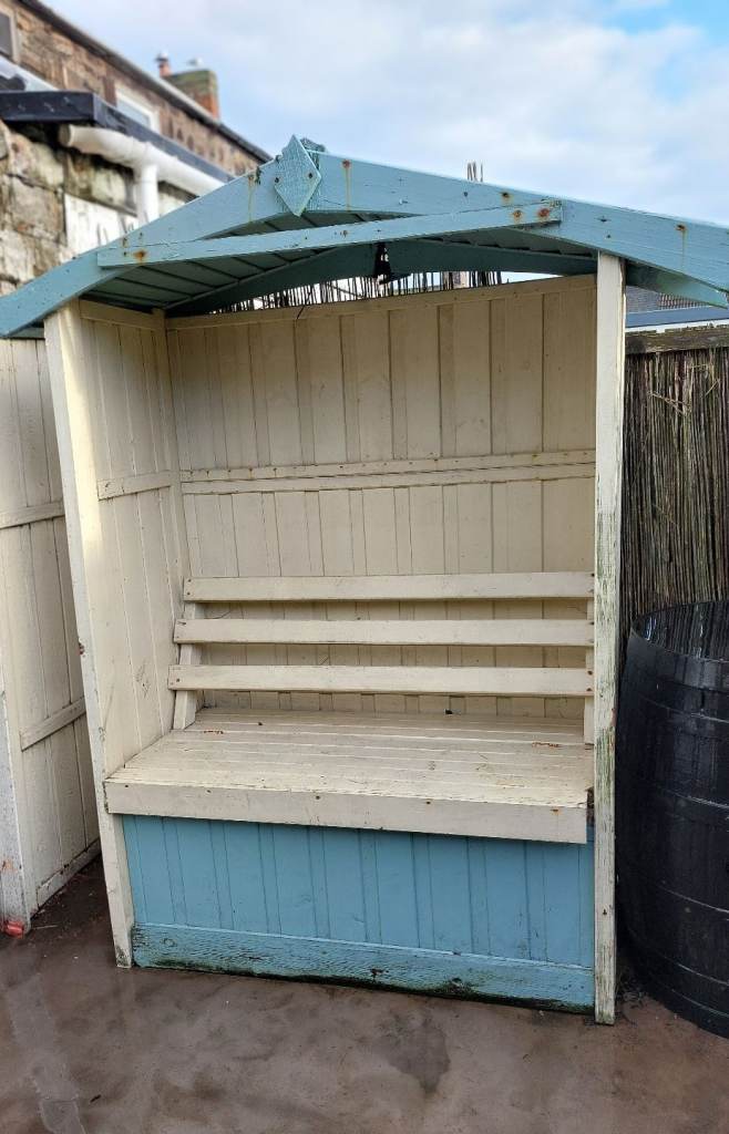 Garden seat bench storage wooden covered arbour shelter
