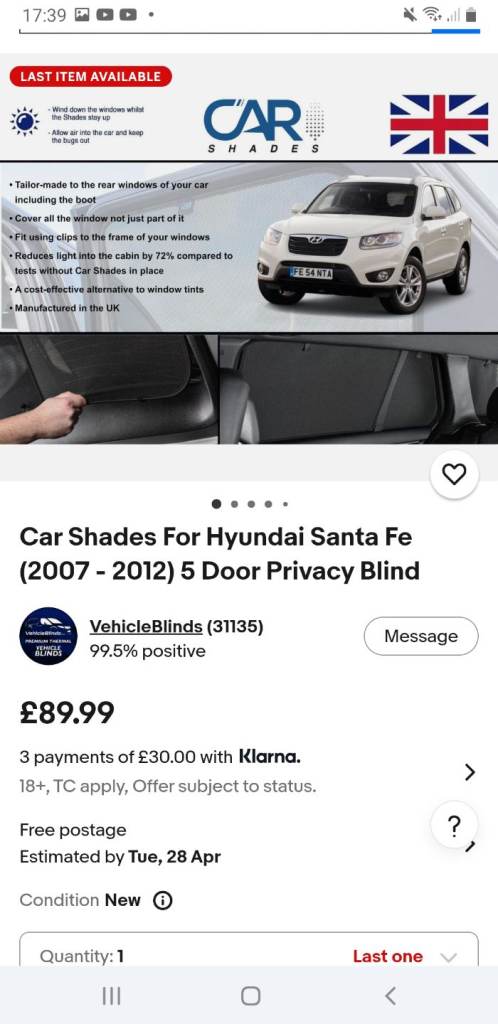 Hyundai santa fe 2.2 CM 2006-12, full custom sun shades
