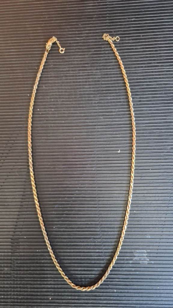 18ct Tri-Colour Gold Rope-Cut Square Chain – 50cm – 22g