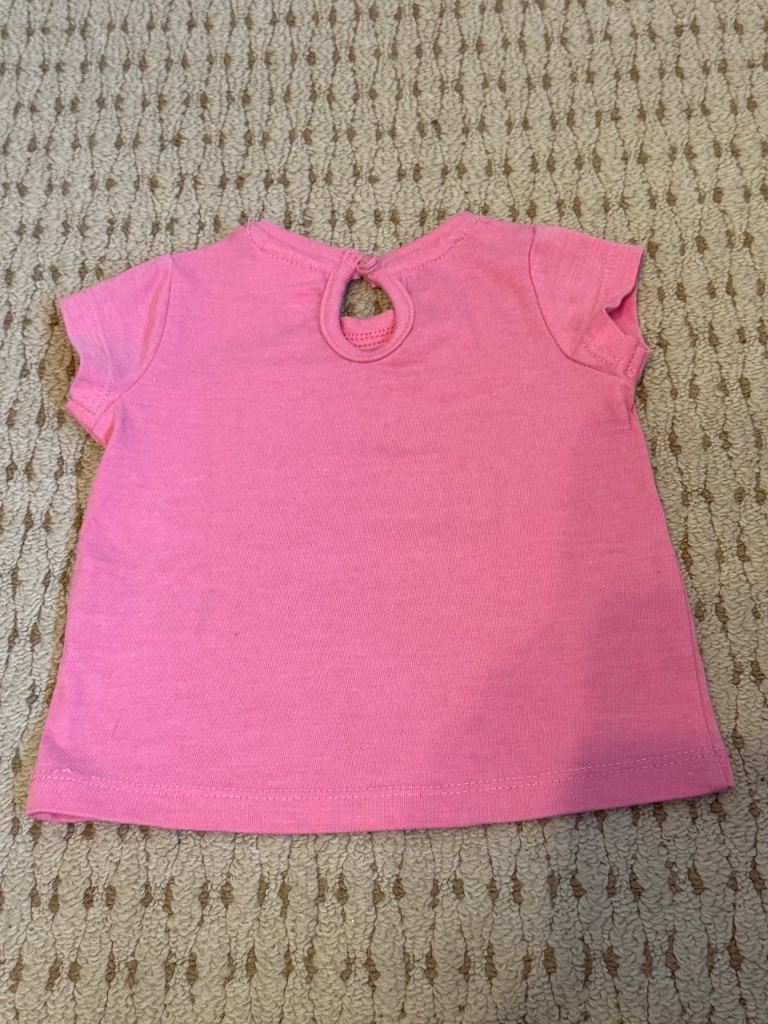 F&F Baby Girls Pink Short Sleeve Top Up to 1 month