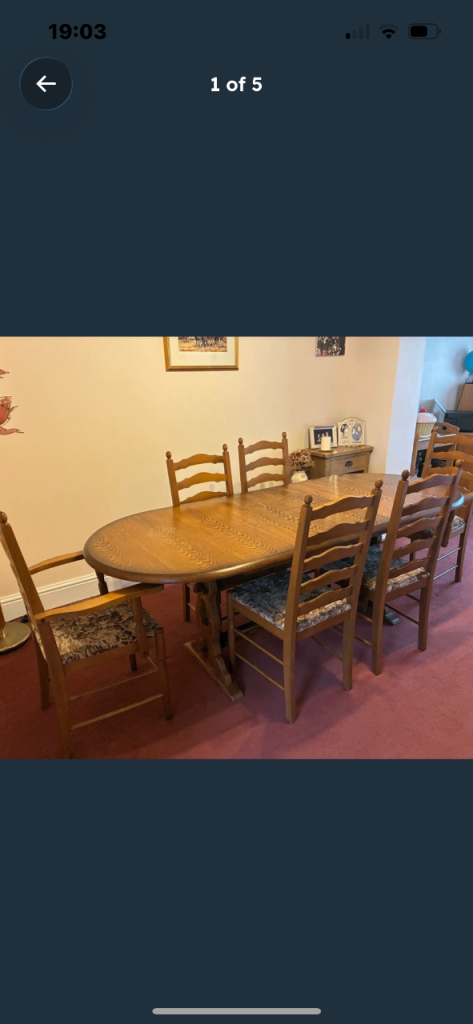 DINING TABLE AND CHAIRS