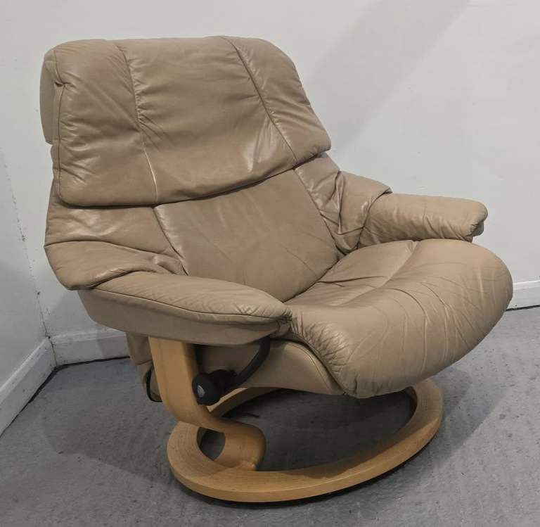 Ekornes Stressless Leather Recliner Chair Beige 52252