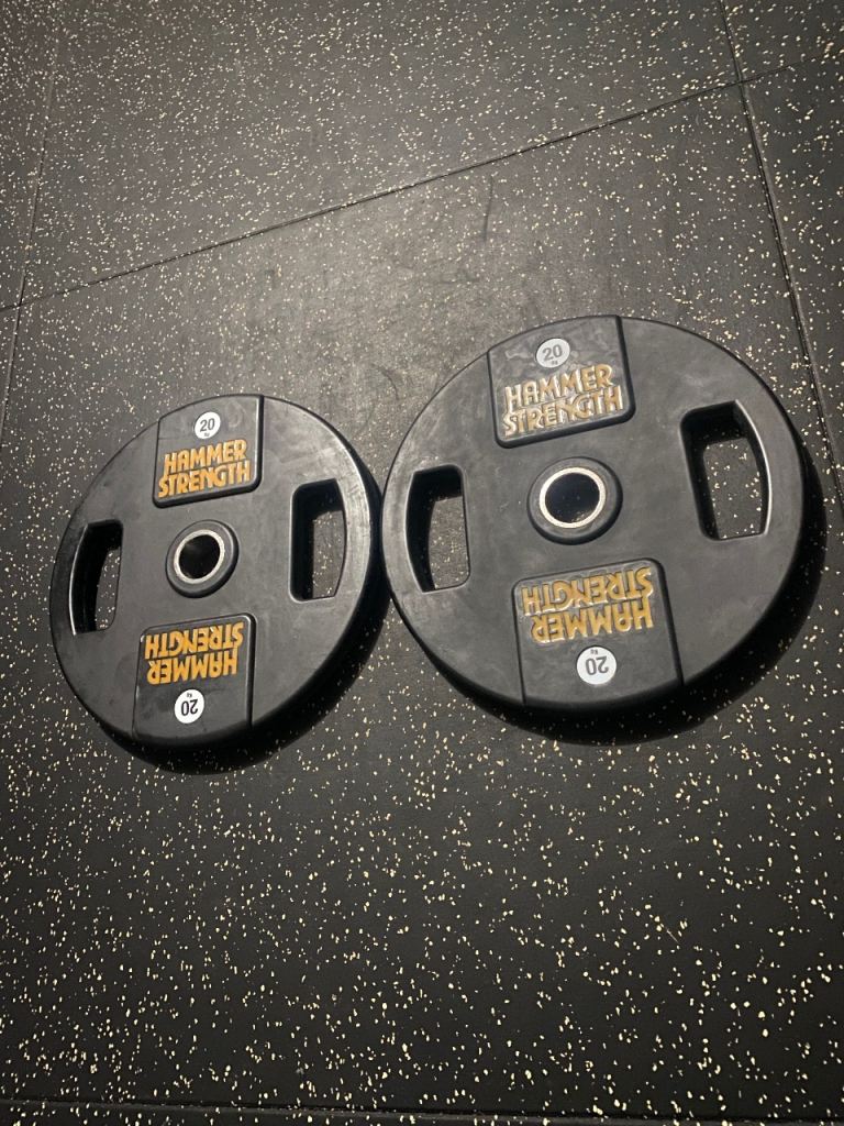 image for Hammer Strength 2x 20kg rubber olympic dual grip olympic weights