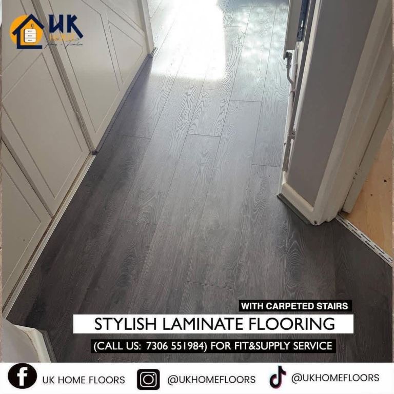 Stylish Grey Laminate Flooring - New