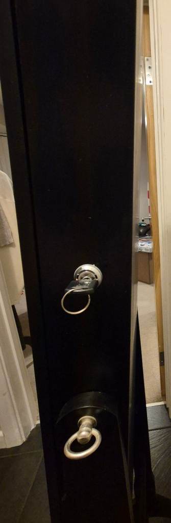 Black Full-Length Mirrored Jewellery Cabinet / Armoire