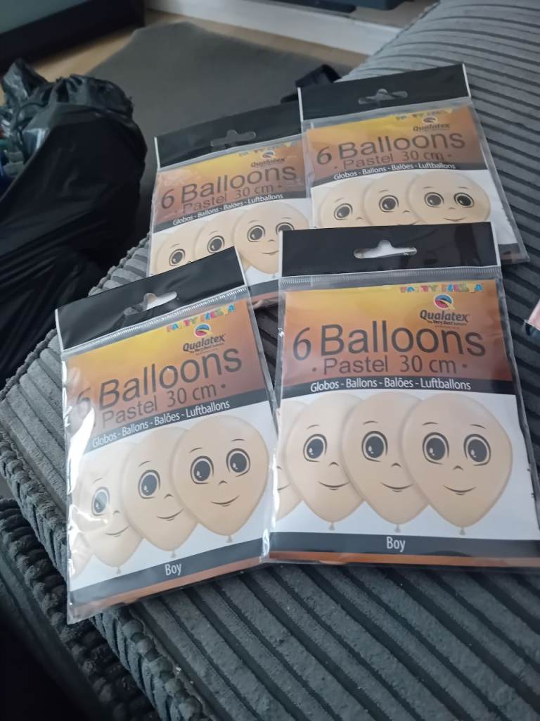 Qualatex Pastel 'Boy' Balloons – 6 Packs, New