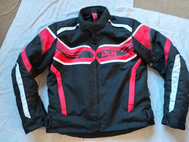 image for IXS RS-400-ST Sport Mens Textile Motorcycle Jacket Mens Black Red White Med 42" 