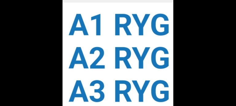 A1 RYG - A2 RYG - A3 RYG SET OF 3