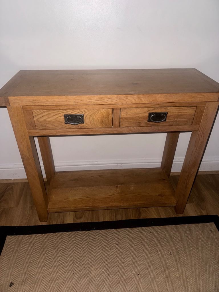 Solid Oak Console Table 