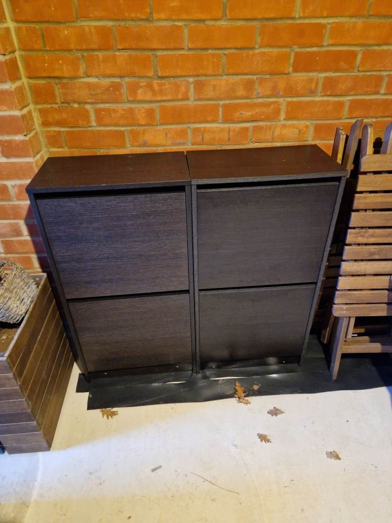 Shoe cabinet x2 - Ikea Bissa Black Brown