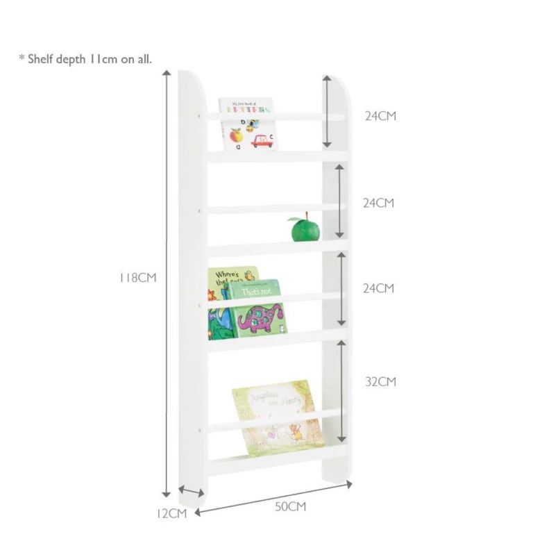 Narrow Gallery Bookcase, Cloud Grey, RRP £48, great little trading co