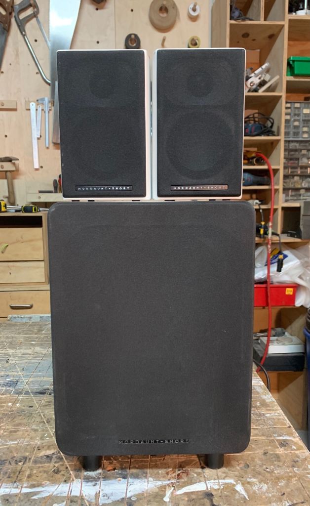 Mordaunt Short Alumni 2.1 Sub-Satellite Speakers. Alumni 9 Sub, Alumni 2 Satellites