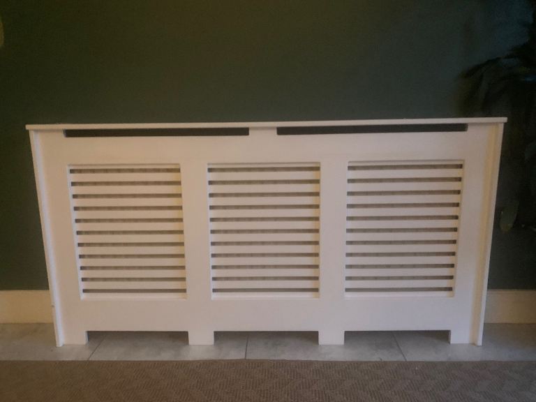 Large white radiator cover