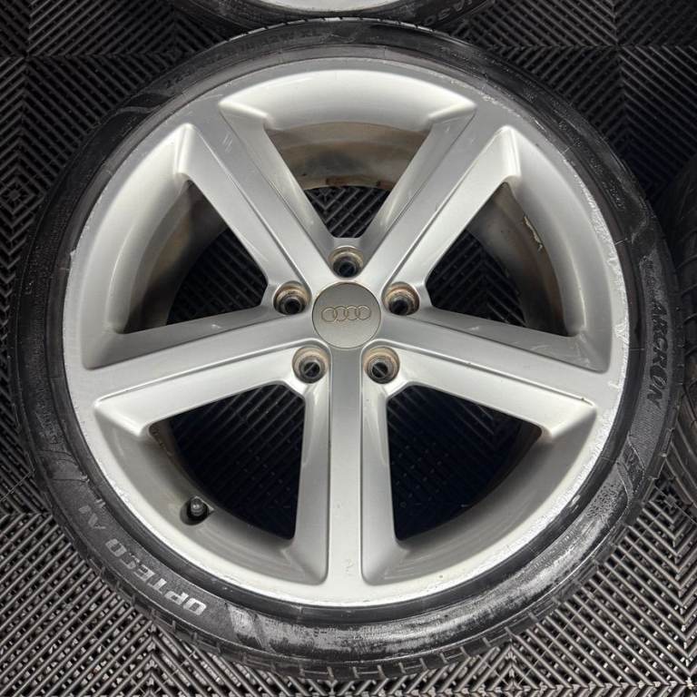 18'' GENUINE AUDI A4 5 SPOKE S LINE B8 B9 WHEELS ALLOYS TYRES