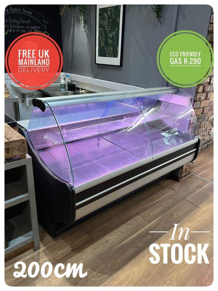 NEW 2m (6.6 feet) Commercial Serve Over Counter Cold Display Fridge WEGA Black
