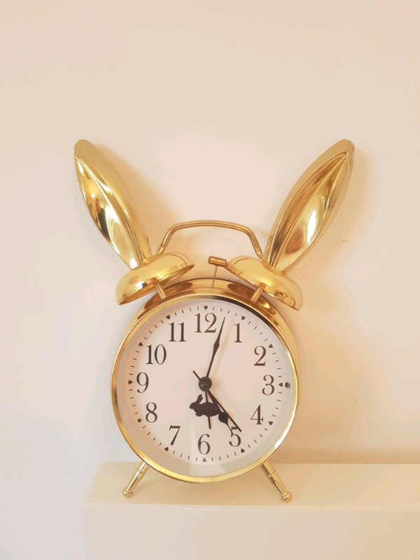 Gold Bunny Ear Alarm Clock