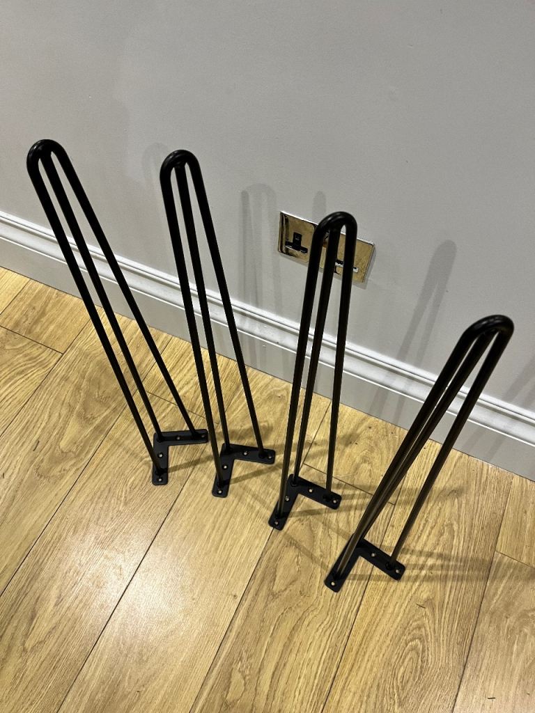 Black Chrome Hairpin Table Legs – Collection Only