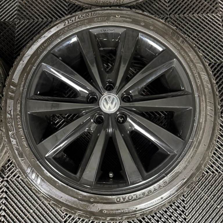 16" GENUINE VW POLO 6R MK5 BLACK SYENIT ALLOY WHEELS ALLOYS TYRES