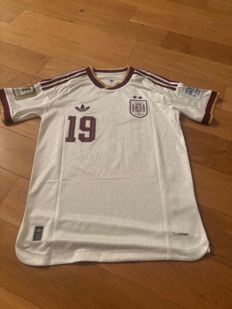 Adidas Lamine Yamal 19 Spain Football Shirt - White, New