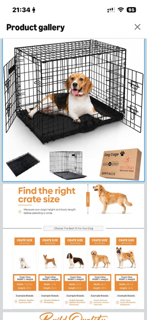 Large dog crate 