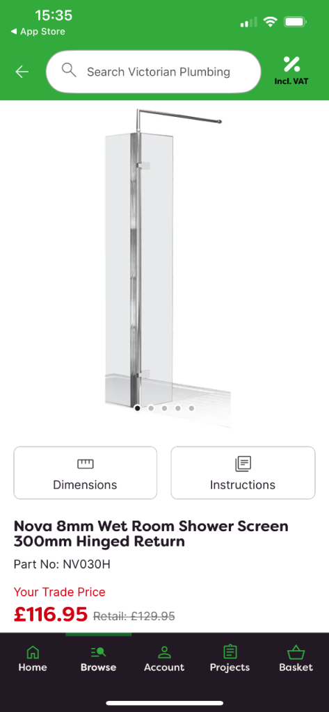 8mm 300mm hinged screen 