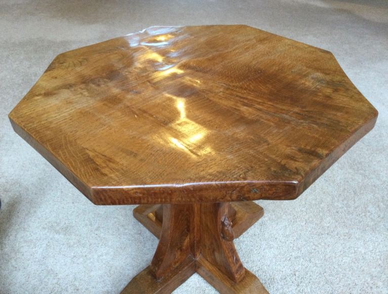 Early Robert ‘Mouseman’ Thompson Burr Oak Octagonal Coffee/ Occasional Table