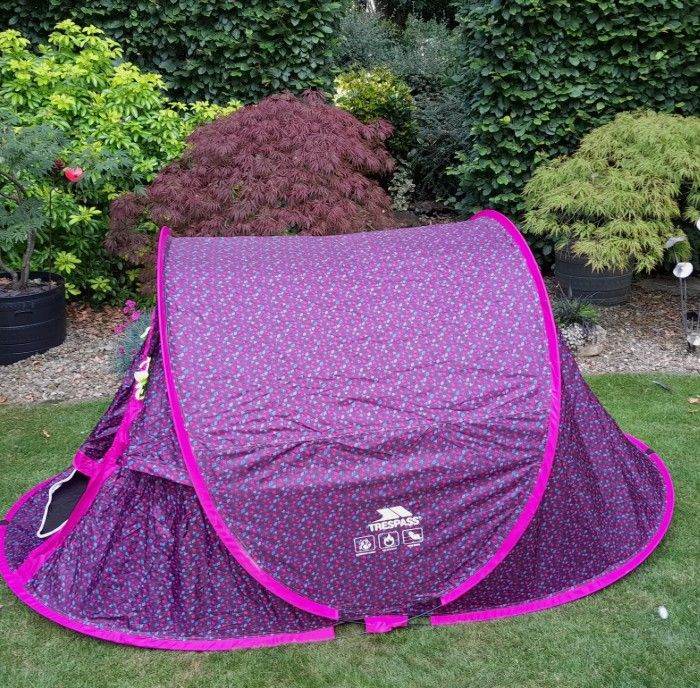 Brand New Trespass 2 Person Pop-Up Tent Double Skin Waterproof for Camping, Hiking, and Festivals