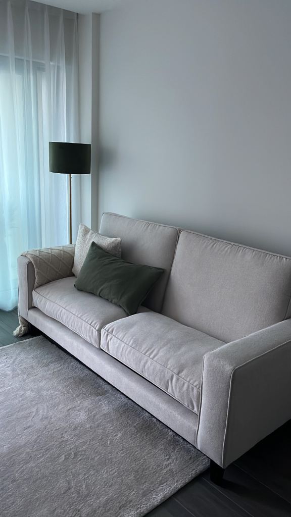 Dusk Soho 3 seater sofa and ottoman pouffe - Beige