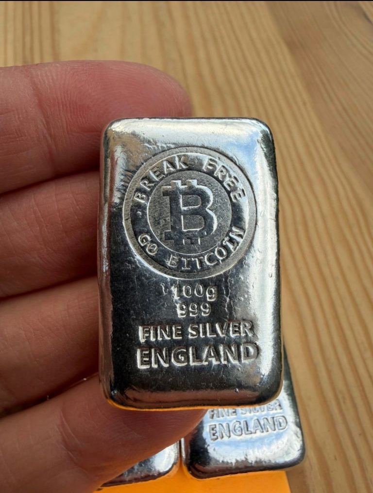 Silver bars and coins 